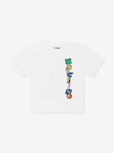 Moschino Kids Logo Print T-shirt In White