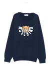 Moschino Kids Logo Sweater In Blue