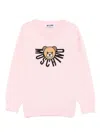 Moschino Teddy-logo Cotton-wool Sweater In Pink