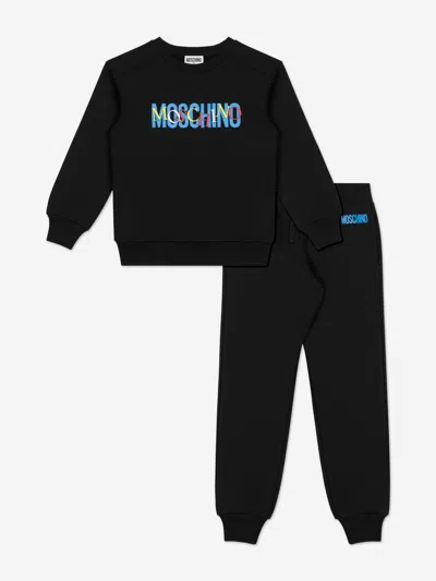 Moschino Kids Logo Tracksuit In Black