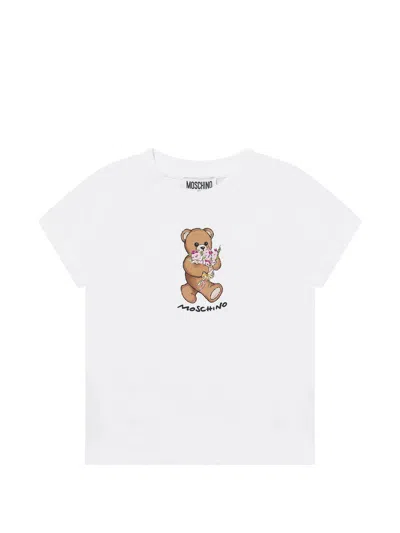 Moschino Kids Mini Bethestaner Motif T-shirt For Girls In White