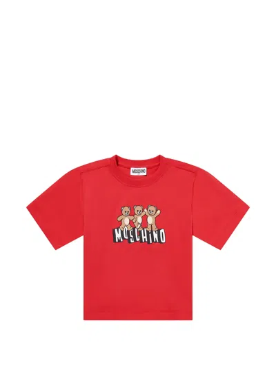 Moschino Kids Mini Graphic Print Short Sleeve T-shirt In Red