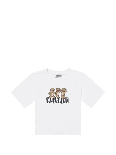 Moschino Kids Mini Graphic Print Short Sleeve T-shirt In White