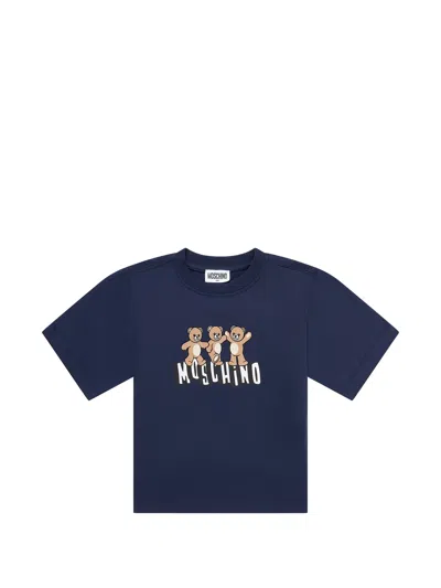 Moschino Kids Mini Graphic Print T-shirt For Boys In Blue