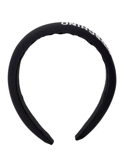 Moschino Kids Mini Logo Embroidered Headband In Black