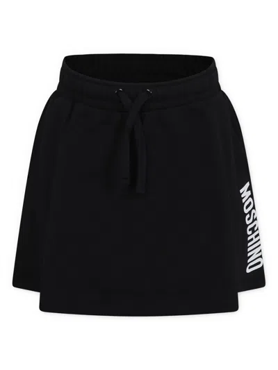 Moschino Kids Mini Waist Drawstring Skirt For Girls In Black