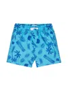 Moschino Botanical Logo-print Swim Shorts In Blu