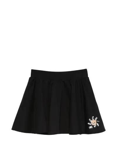 Moschino Kids Sophisticated Drawstring Waist Mini Skirt In Black