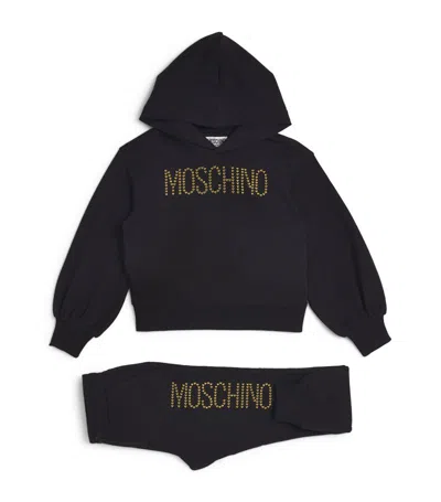 Moschino Kids Stretch-cotton Logo Tracksuit (4-14 Years) In Black