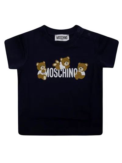 Moschino Kids T Shirt Stampa Logo E Toy In Blue