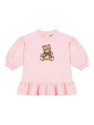 Moschino Kids Teddy Bear Dress In Pink