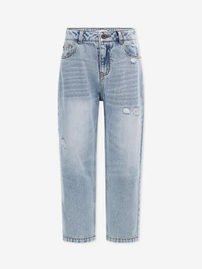 Moschino Kids Teddy Bear Logo Jeans In Blue
