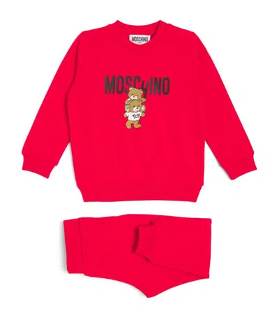 Moschino Kids Teddy Bear Logo Sweatshirt And Sweatpants Set (3-36 Months) In Multi