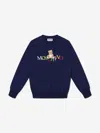 Moschino Kids Teddy Bear Logo Sweatshirt In Blue