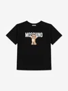 Moschino Kids Teddy Bear Logo T-shirt In Black