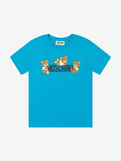 Moschino Kids Teddy Bear Logo T-shirt In Blue