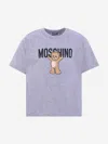 Moschino Kids Teddy Bear Logo T-shirt In Gray