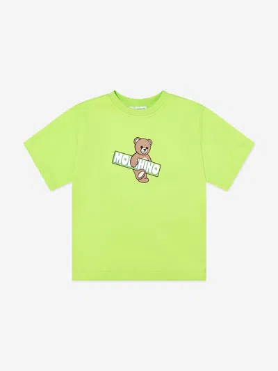 Moschino Kids Teddy Bear Logo T-shirt In Green
