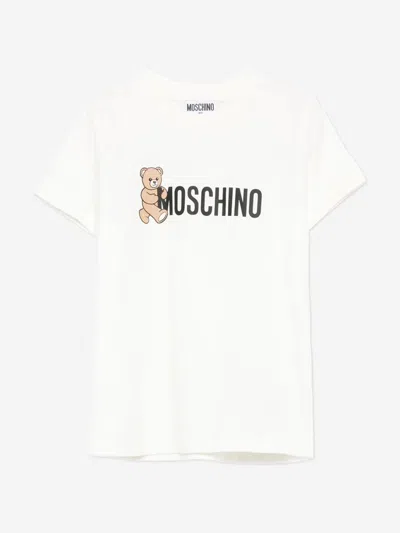 Moschino Kids Teddy Bear Logo T-shirt In White