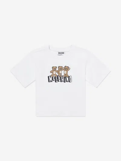 Moschino Kids Teddy Bear Logo T-shirt In White