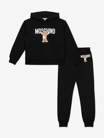 Moschino Kids Teddy Bear Logo Tracksuit In Black