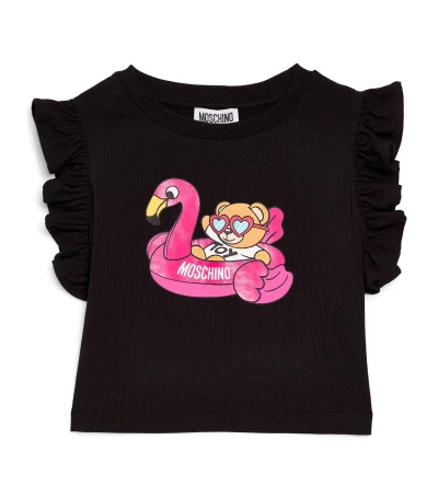 Moschino Kids' Teddy Bear-print T-shirt In Black