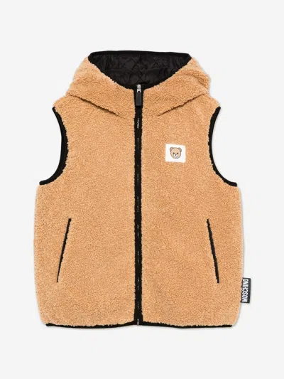 Moschino Kids Teddy Fleece Gilet In Multi