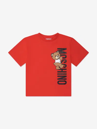 Moschino Kids Teddy Logo T-shirt In Red