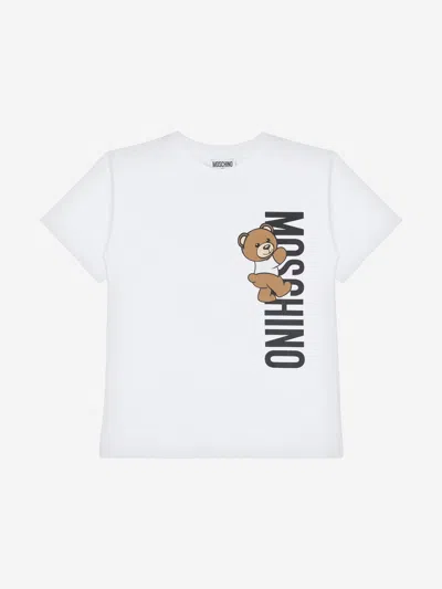 Moschino Kids Teddy Logo T-shirt In White