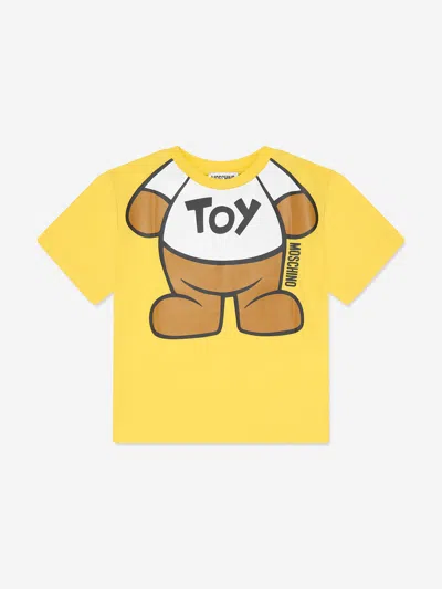 Moschino Kids Teddy Toy T-shirt In Yellow