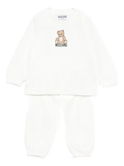 Moschino Babies'  Kids Tracksuit With Teddy Bear Print In White