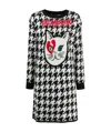 Moschino Kitten Jacquard Straight Dress In Black