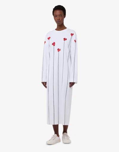 Moschino Kleid Aus Schwerer Bedruckter Baumwolle In Multi