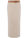 Moschino Wool Twill Skirt Tailored Twist In Neutral
