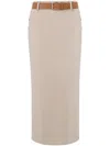Moschino Couture Woman Midi Skirt Beige Size 8 Virgin Wool In Neutral
