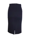 Moschino Knee-length Pencil Skirt In Navy Blue Wool In Blue