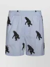 Moschino Knee Length Printed Shorts With Elastic Waistband