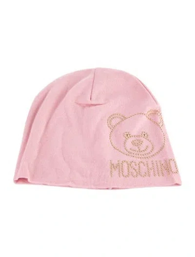 Pre-owned Moschino Kni Studded Beanie W/tags In Pink