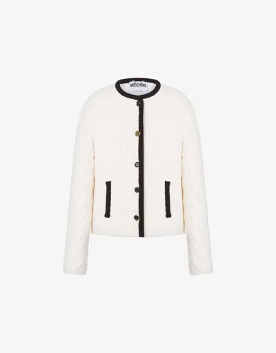 Moschino Knit Jacket Tailored Twist In White