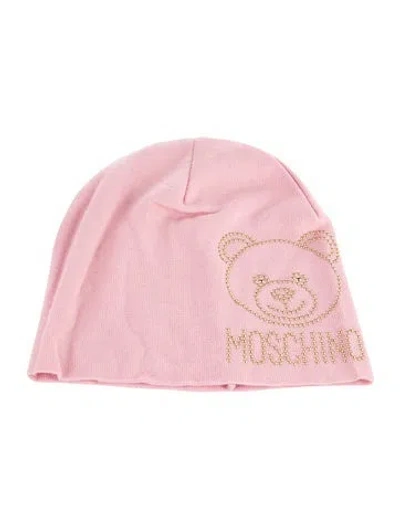 Pre-owned Moschino Knit Studded Beanie W/tags In Pink