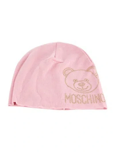 Pre-owned Moschino Knit Studded Beanie W/tags In Pink