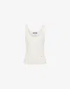Moschino Knit Tank Top Golden M In White