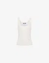 Moschino Knit Tank Top Golden M In White