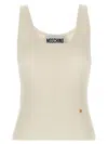 Moschino Knit Tank Top With Golden M In White