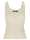Moschino Knit Tank Top With Golden M In White