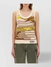 Moschino Textured Multicolor Knit Top With Artistic Stripes