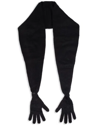 Moschino Glove-detail Scarf In Black
