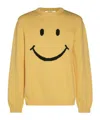 Moschino Cheerful Pixelated Smiley Face Knit Sweater In Yellow