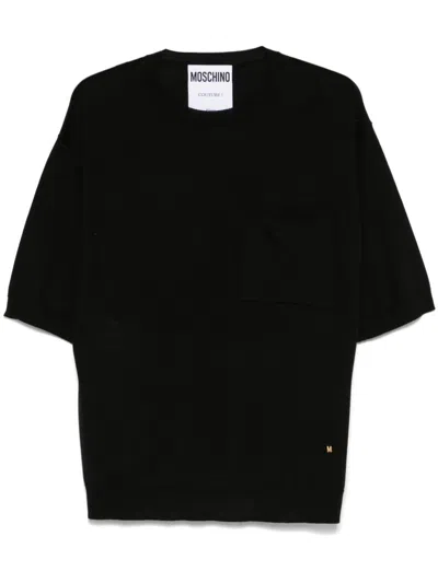 Moschino Knitted T-shirt In Black