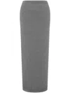 Moschino Knitted Virgin Wool Pencil Skirt In Grey